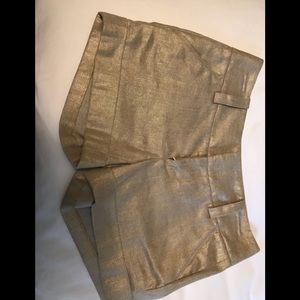 Gold linen/cotton/polyester shorts